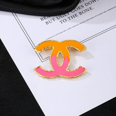 Two-Tone Color-Inlay Emblem Brooch