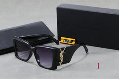 Gafas de sol cuadradas estilo ojo de gato con patillas con monograma
