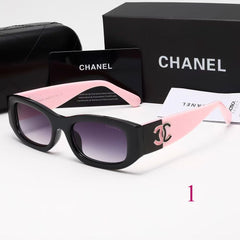 Slim Cat-Eye Sunglasses with Wide Logo Temples