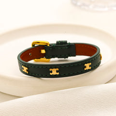 Quatrefoil Double Wrap Strap Bracelet
