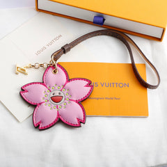 Pink Flower Character Keychain with Wrist Strap