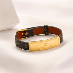 Pulseira de Malha com Placa Gravada em Aço Inoxidável 304 e Monograma