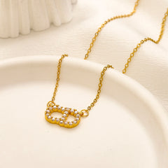 Collana placcata oro vero in rame e zircone