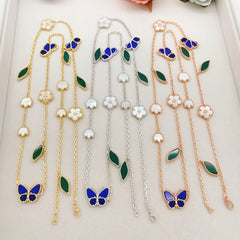 Butterfly & Leaf Station Necklace