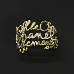 Openwork Script Lettering Cuff Bracelet