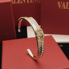 Letter-Engraved Interlocking-C Cuff Bracelet
