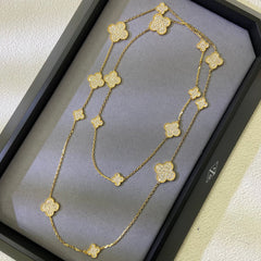 Textured Quatrefoil Station Necklace
