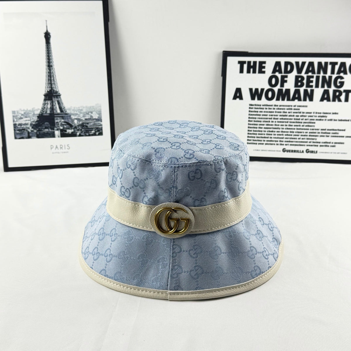 Monogram Bucket Hat with Contrast Band