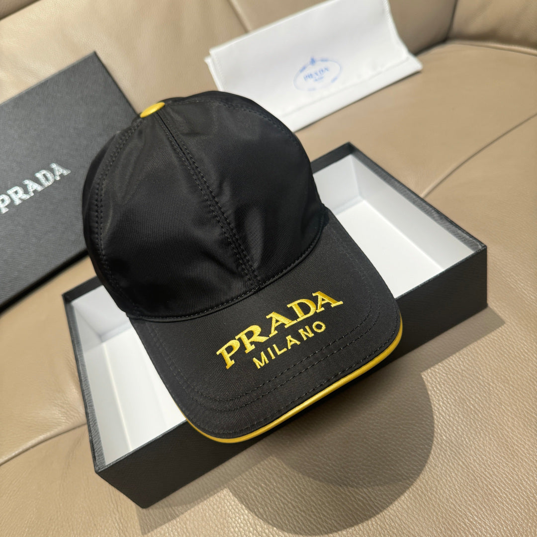 Lettered Baseball Cap with Contrast Piping