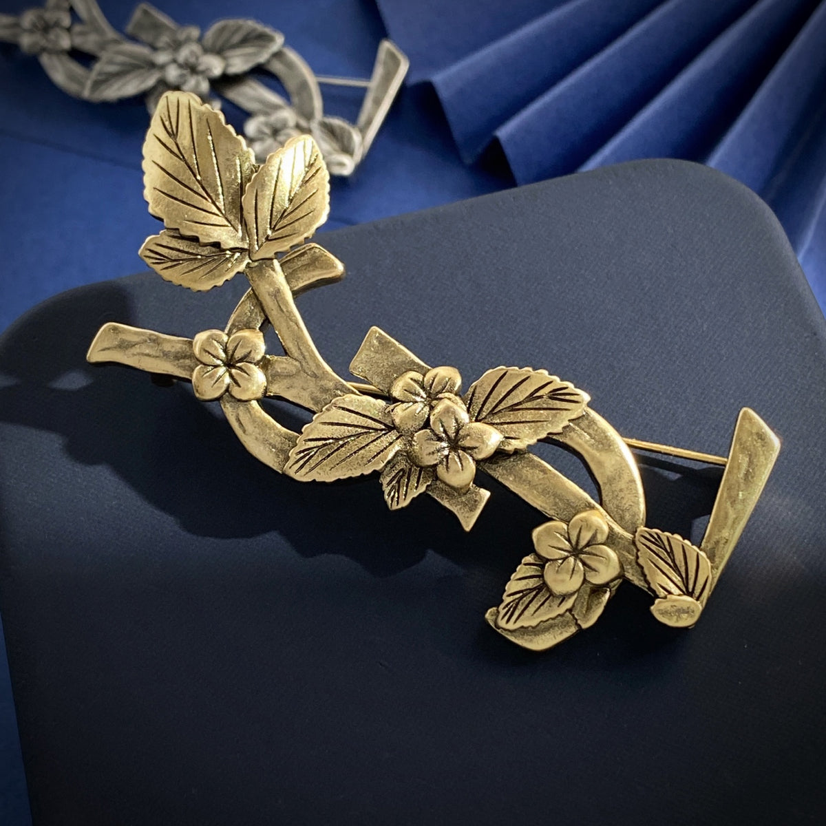Floral Vine Letter Brooch