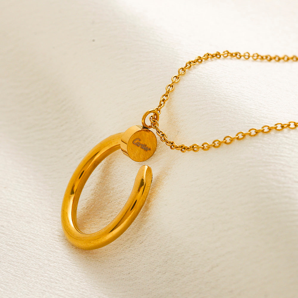 Collier pendentif à anneau ouvert en acier inoxydable 304