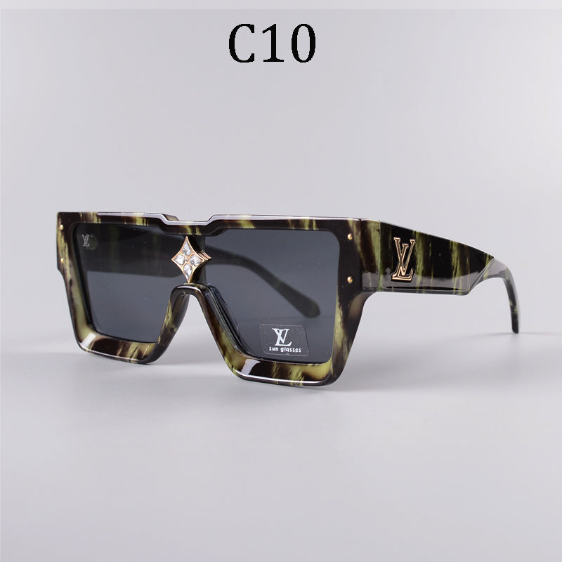 Flat-Top Square Sunglasses with Star Bridge Detail