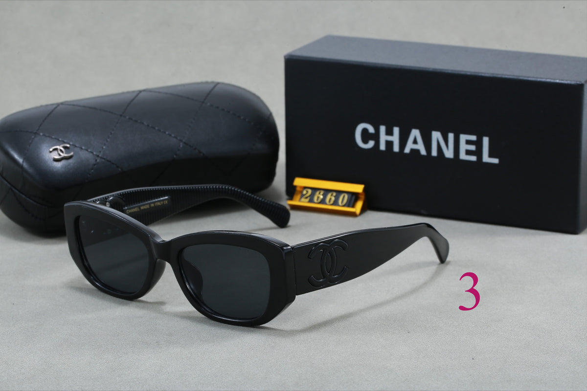 Gafas de sol cat-eye redondeadas con varillas con logotipo entrelazado