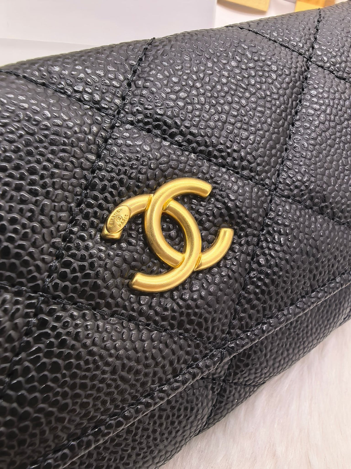 Diamond Quilted Long Flap Wallet 022