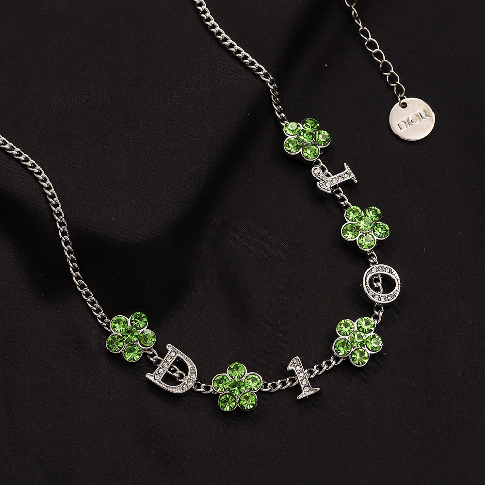 Alloy Floral Letter Earrings, Bracelet & Necklace Collection
