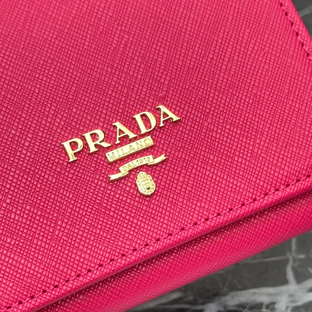 Cartera de solapa larga con emblema triangular 031