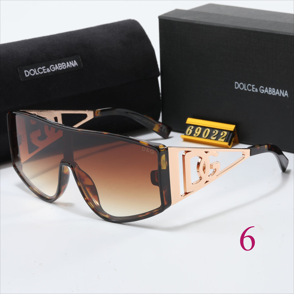 Gafas de sol tipo escudo de parte superior plana con logo en las patillas