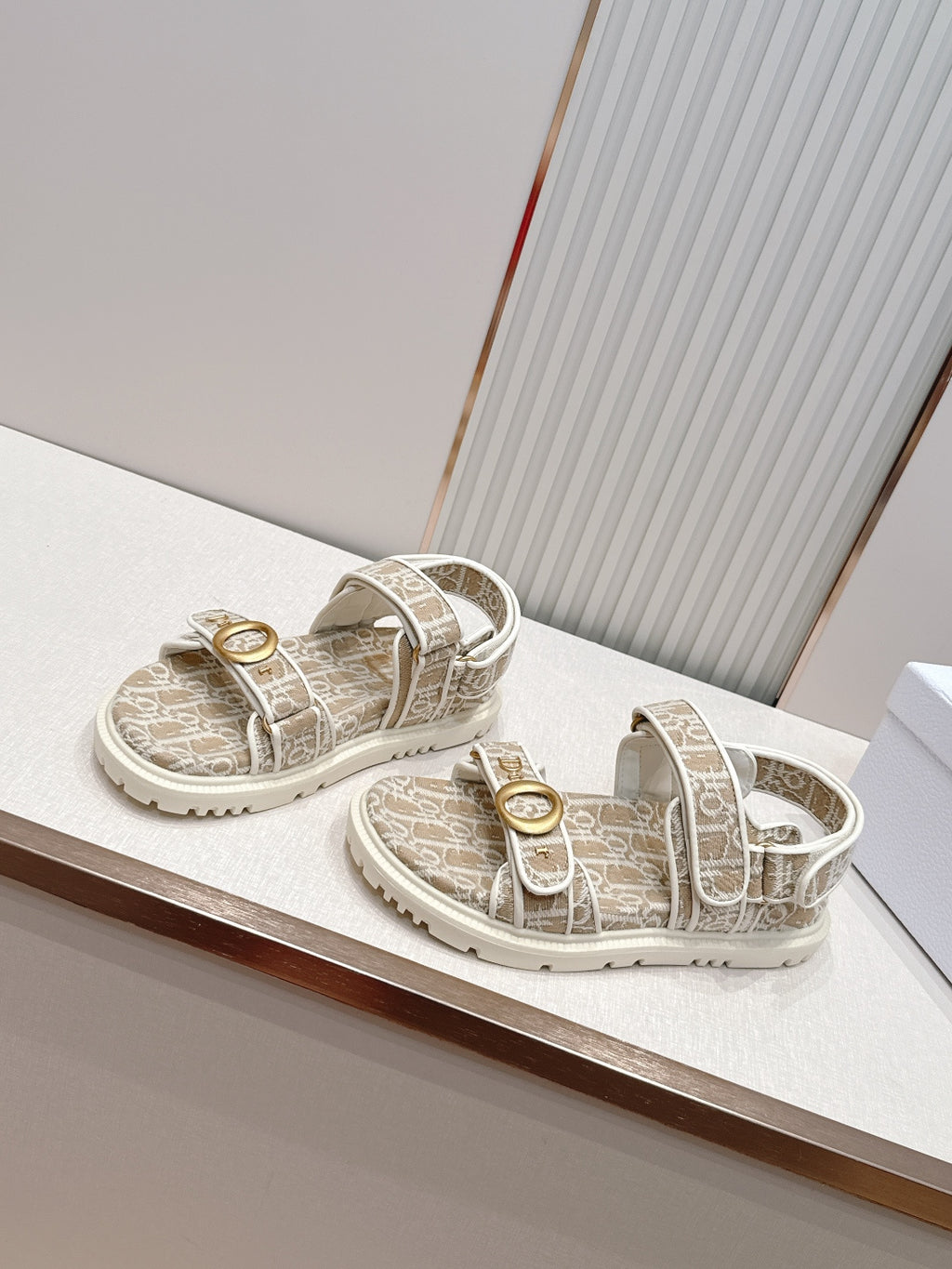 Double-Strap Platform Sandals with Ankle Strap