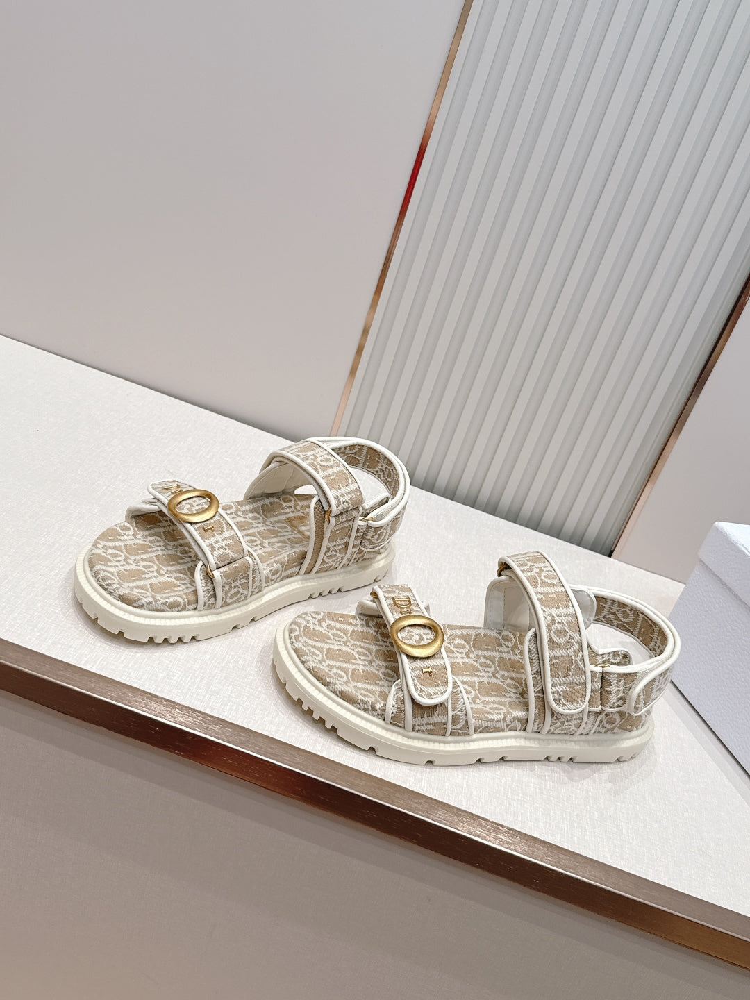 Double-Strap Platform Sandals with Ankle Strap