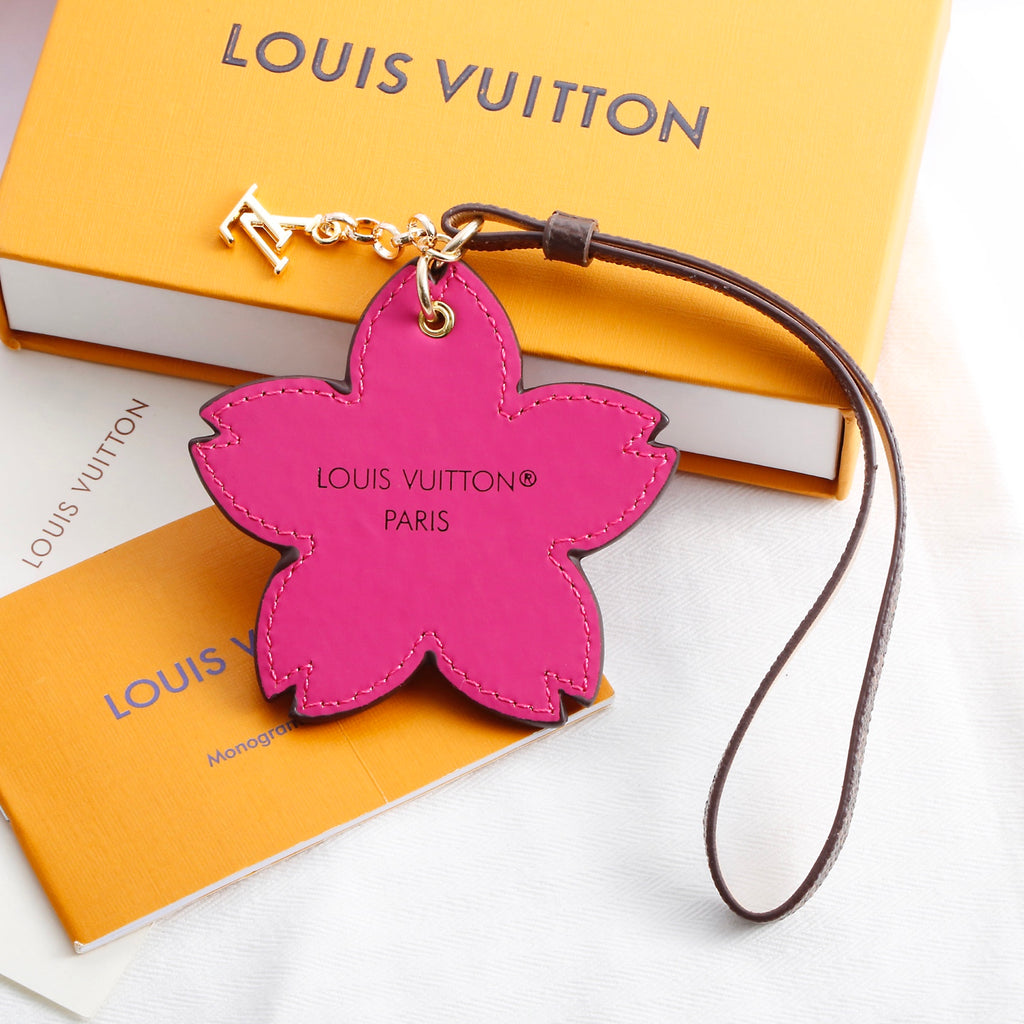 Pink Flower Character Keychain with Wrist Strap