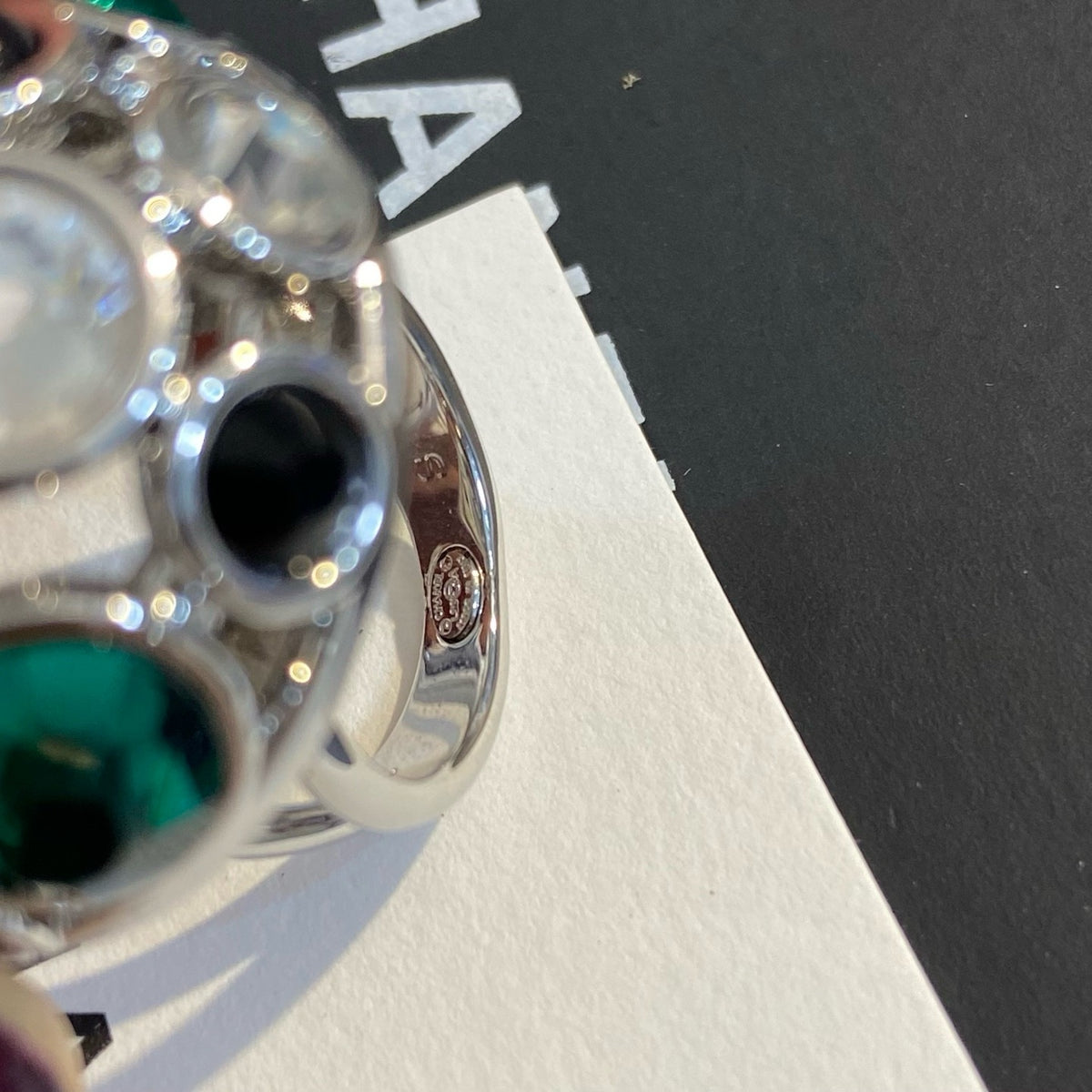 Oval Stone Cluster Statement Ring
