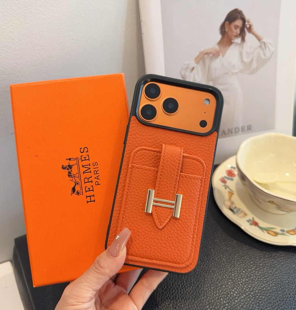 H-Buckle Phone Case with Card Pocket