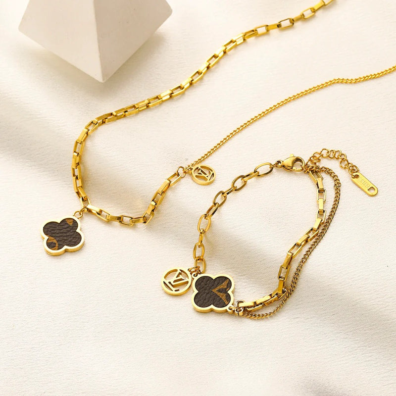 304er Edelstahl Armband-Halsketten-Set