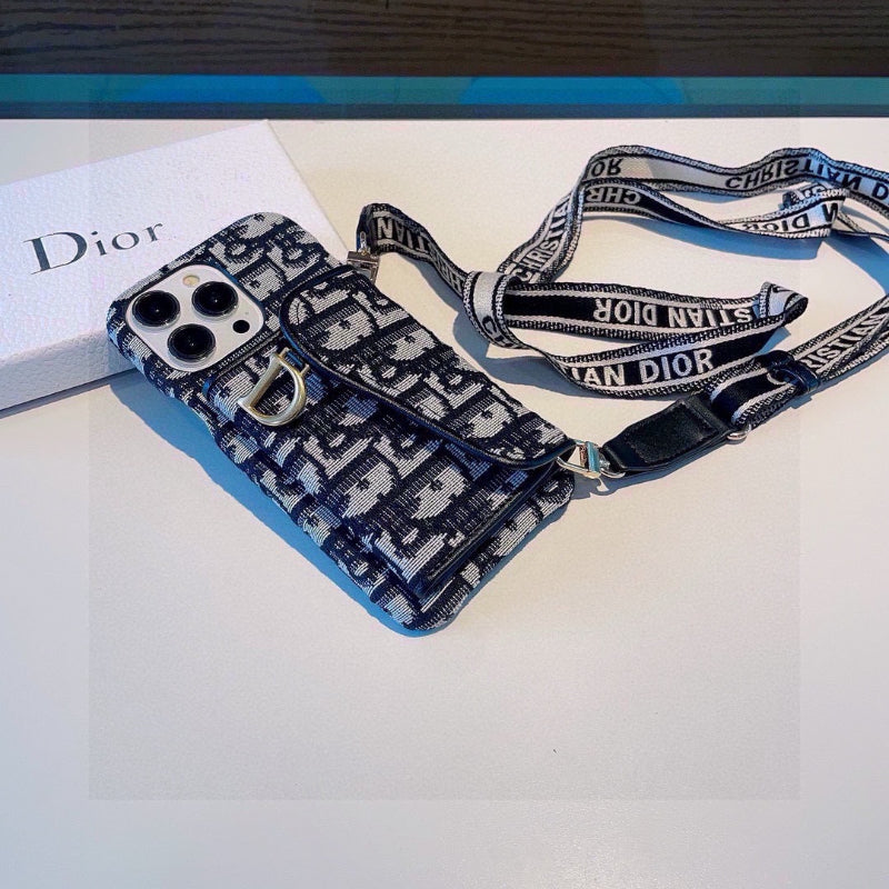 Monogram Phone Case with Wide Printed Strap