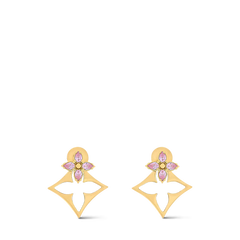 Pink Flower & Openwork Floral Stud Earrings