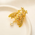 Broche de abeja de aleación con colgante de cuentas