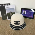 Crochet Bucket Hat with Contrast Stripes