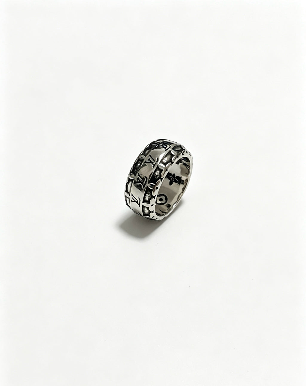 Wide Openwork Monogram Ring - Sizes 6–11