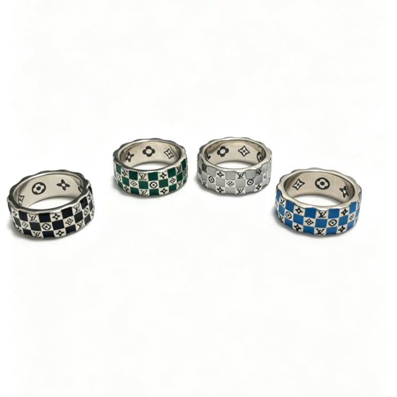 Checkerboard Band Ring - Sizes 6–11