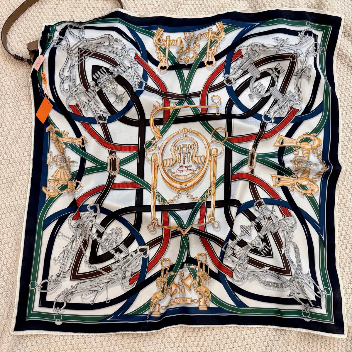 Equestrian Harness Print Square Scarf - 90 x 90 cm