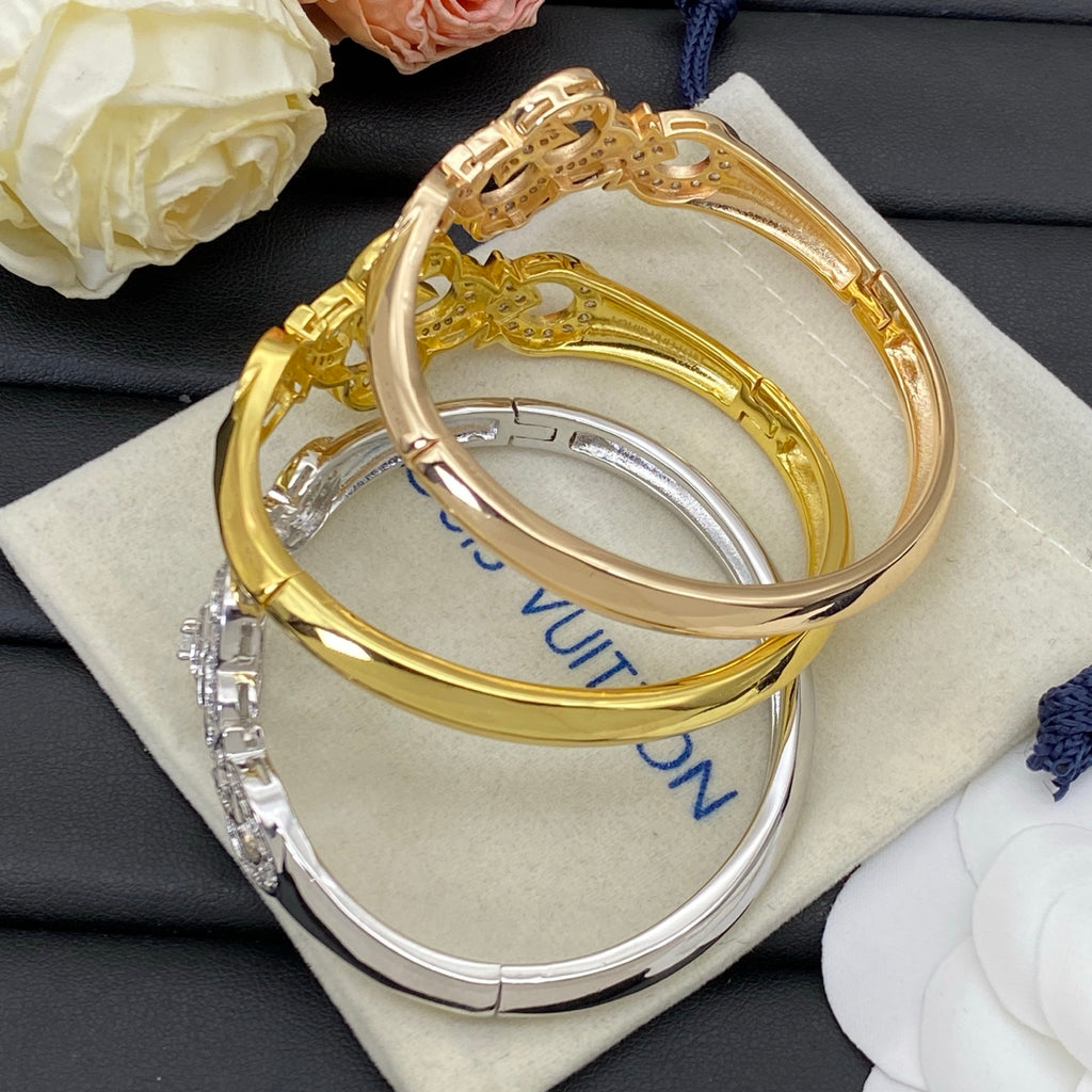 Pave Quatrefoil Open Cuff Bracelet
