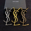 Textured Stacked Letter Brooch