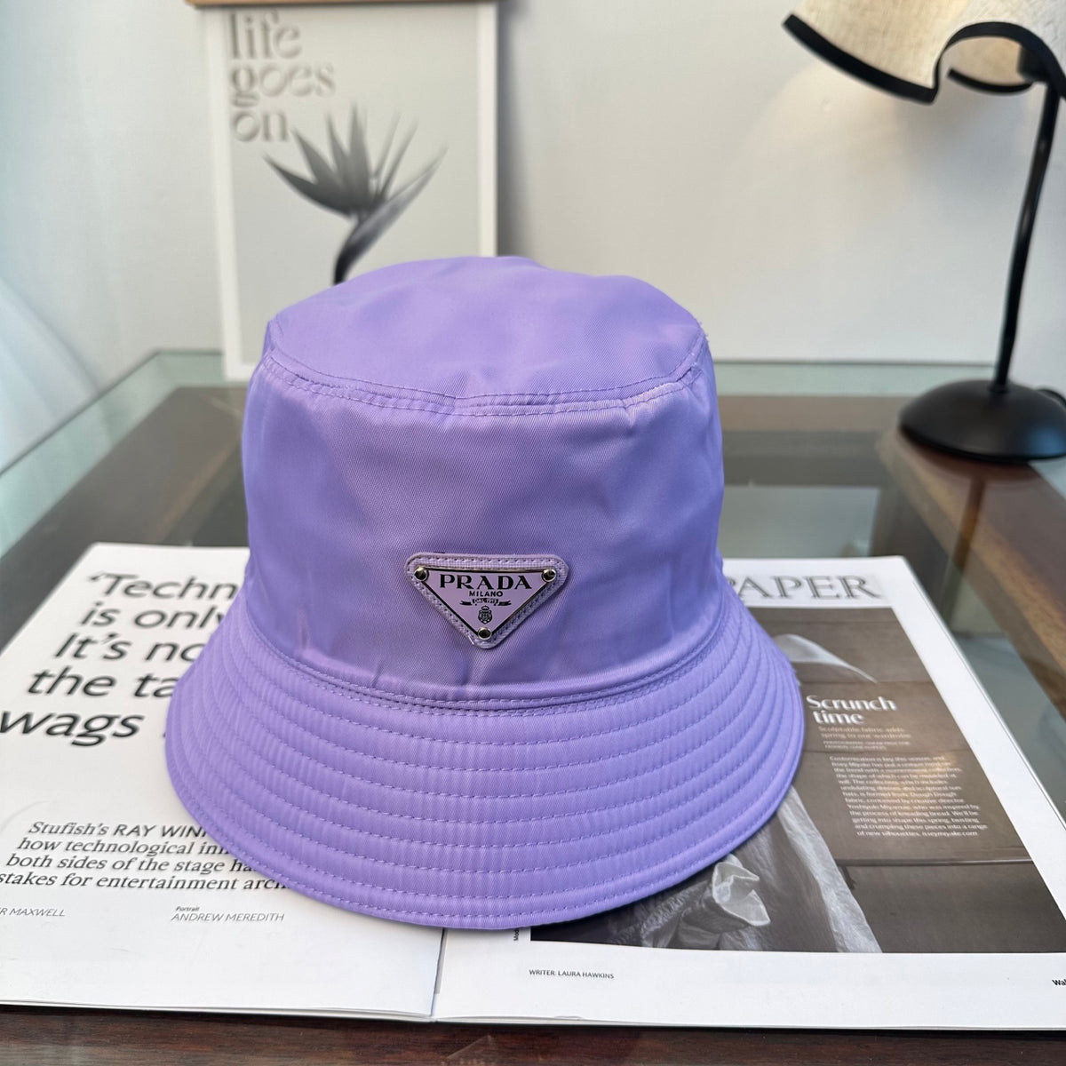 Plain Bucket Hat with Triangle Patch