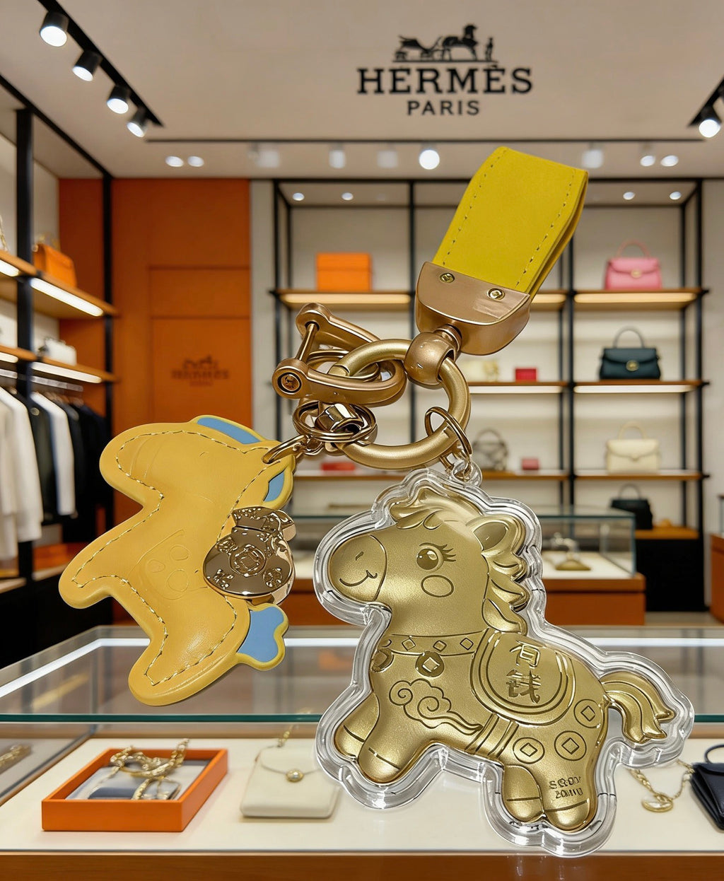 Horse Charm Keychain with Strap