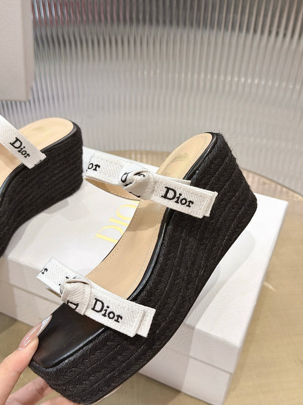 Lettered Strap Platform Sandals