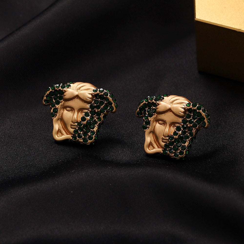 304 Stainless Steel Colorful Medusa Stud Earrings