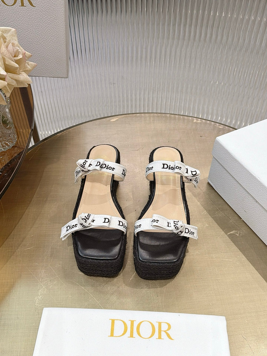 Lettered Strap Platform Sandals