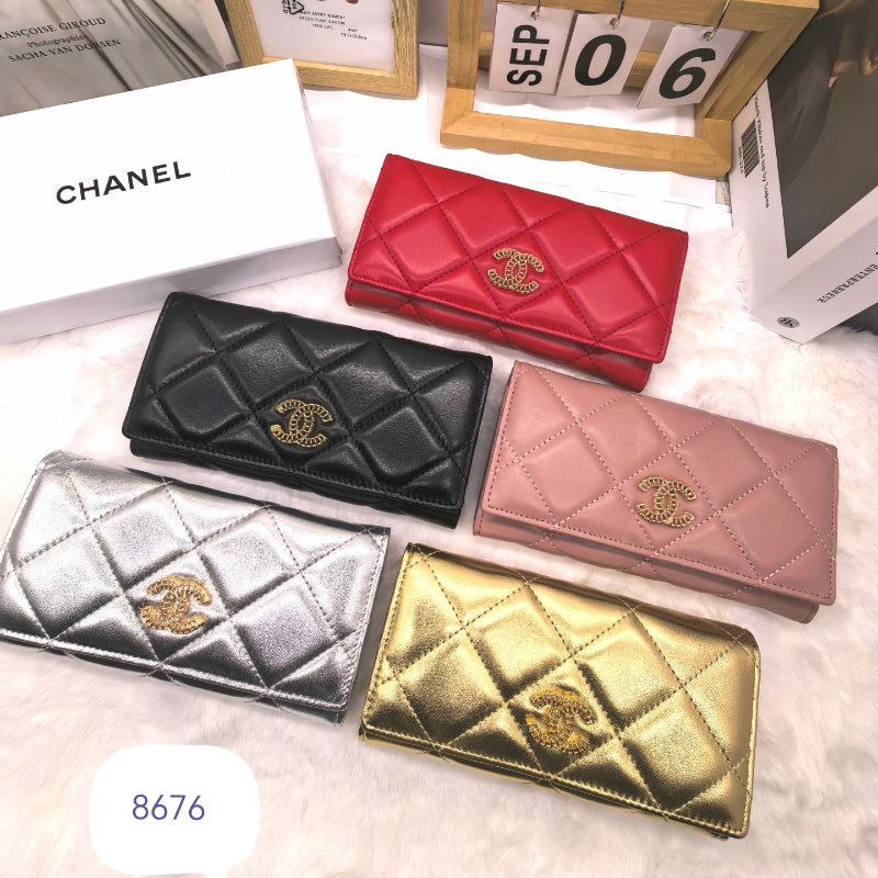 Diamond Quilted Long Wallet 021