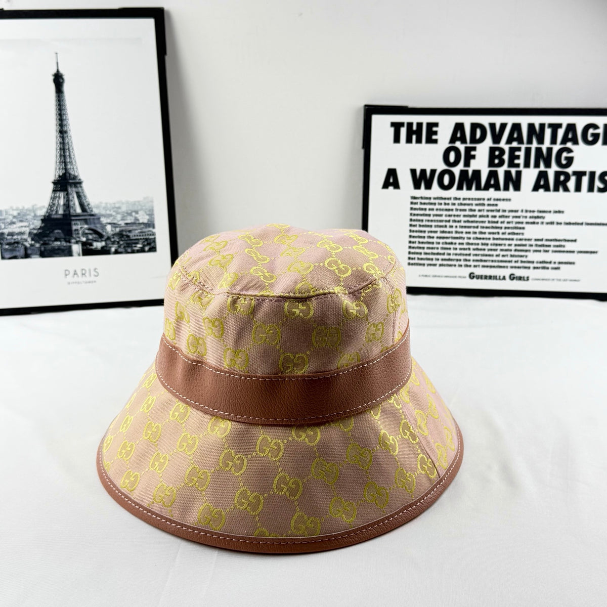 Monogram Bucket Hat with Contrast Band