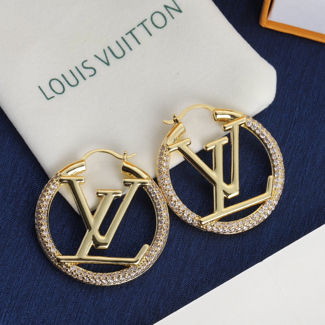 Brincos de argola Pave Monogram