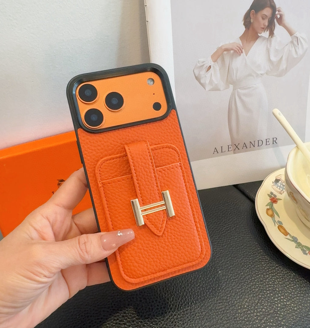 H-Buckle Phone Case with Card Pocket