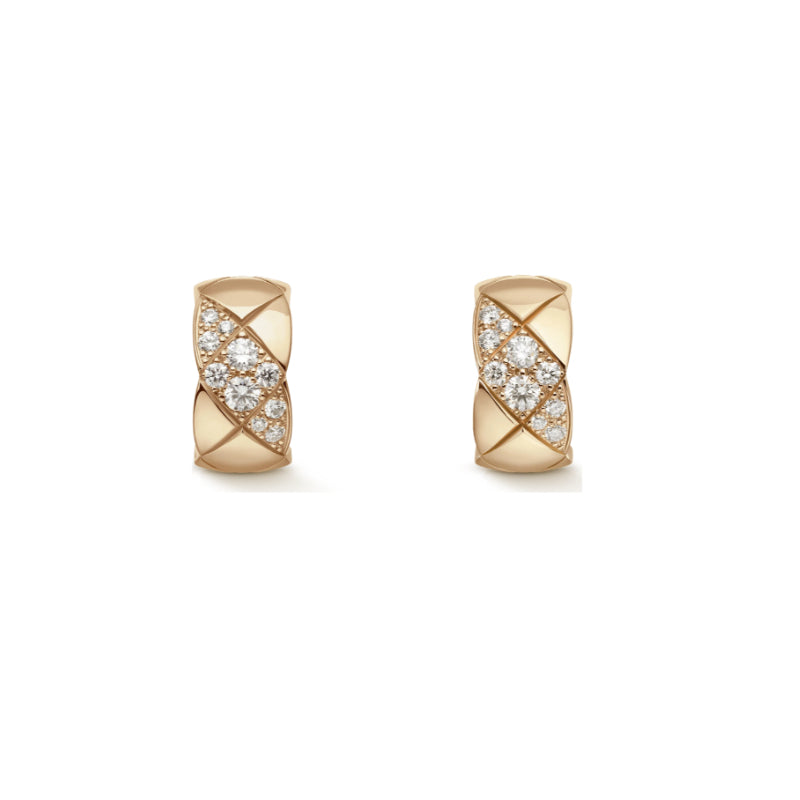 Boucles d'oreilles mini-créoles à motif pavé de diamants