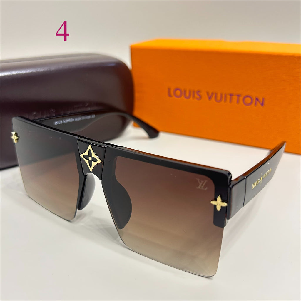 Flat-Top Rimless Sunglasses with Star Bridge Accent