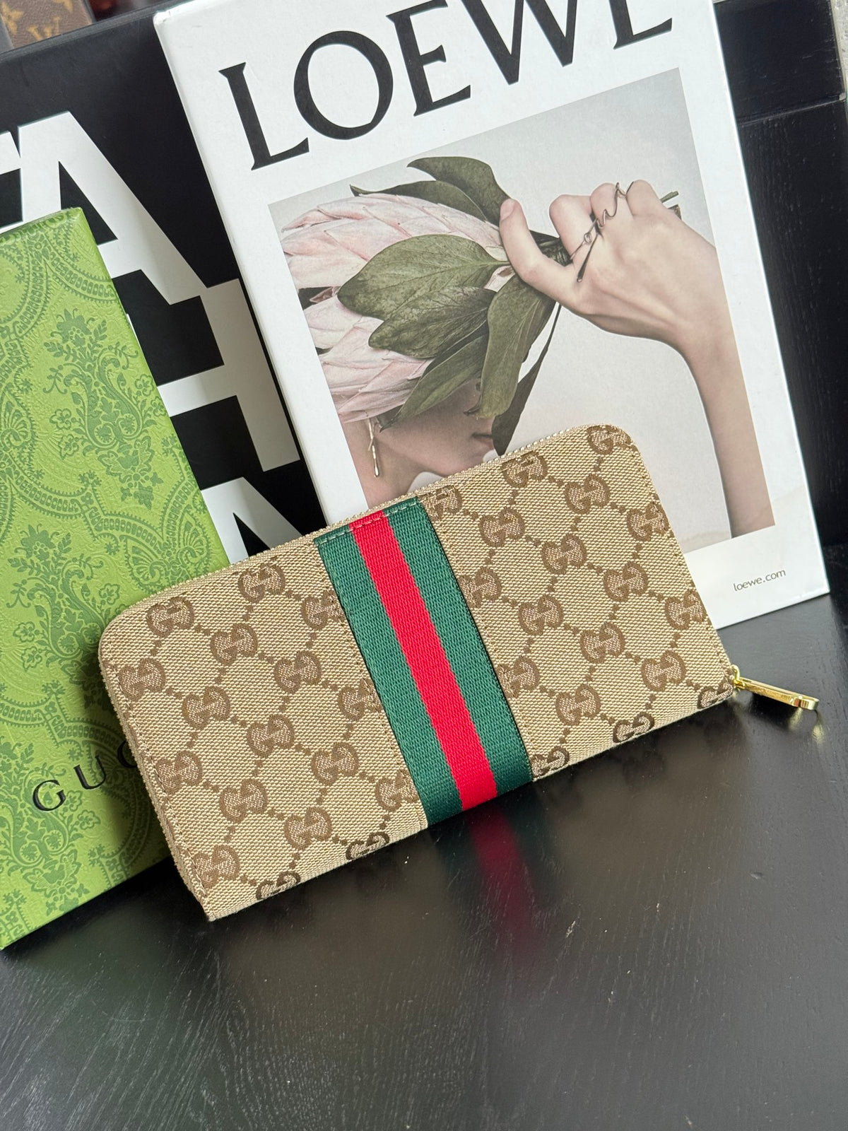 Cartera larga Monogram Stripe 010