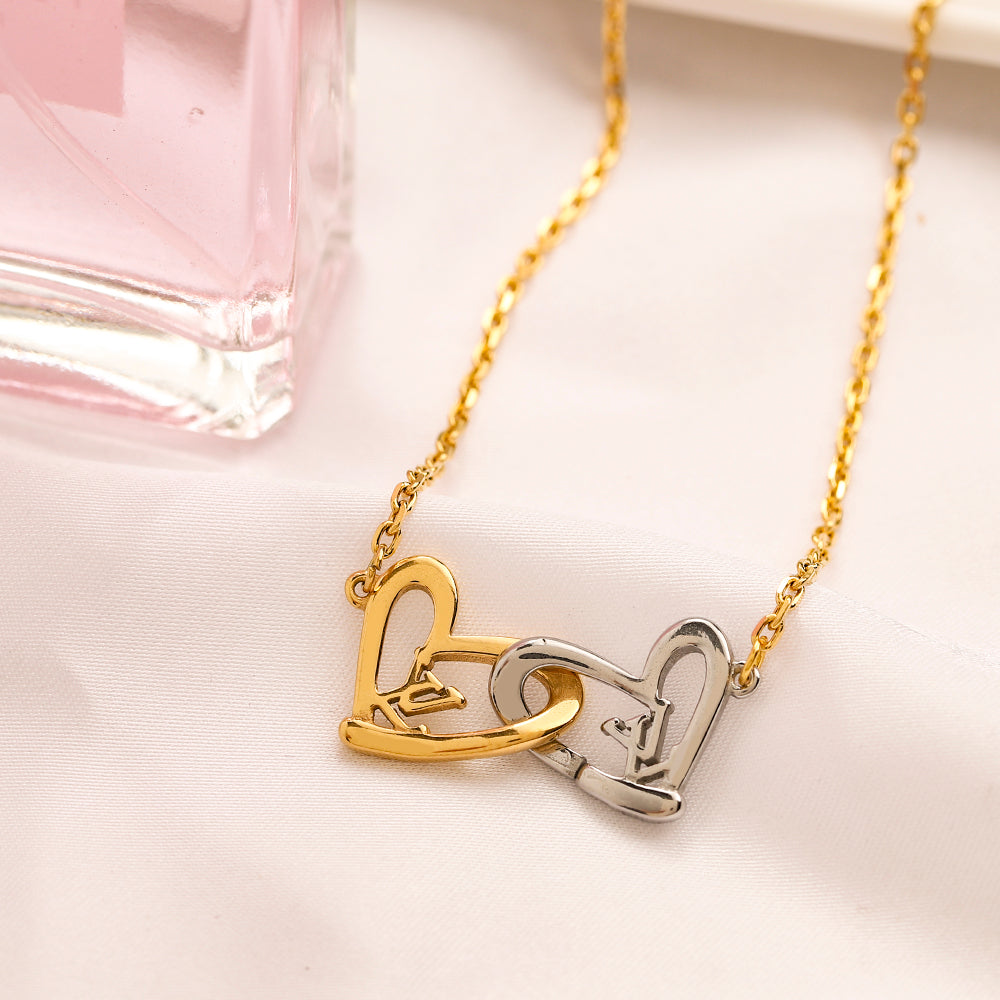 304 Stainless Steel Heart-Motif Earrings, Bracelet & Necklace Collection