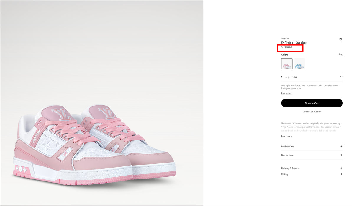 Pink and White Low-Top Sneakers